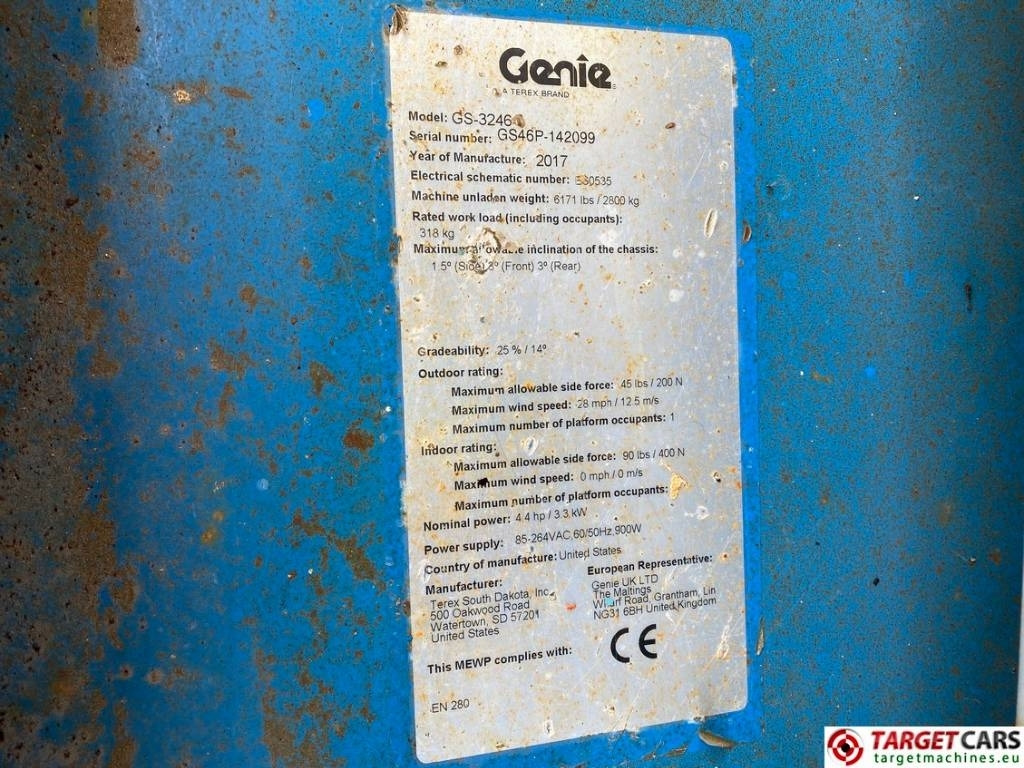 Plataforma de tijeras Genie GS-3246 Electric Scissor Work Lift 1175cm: foto 10