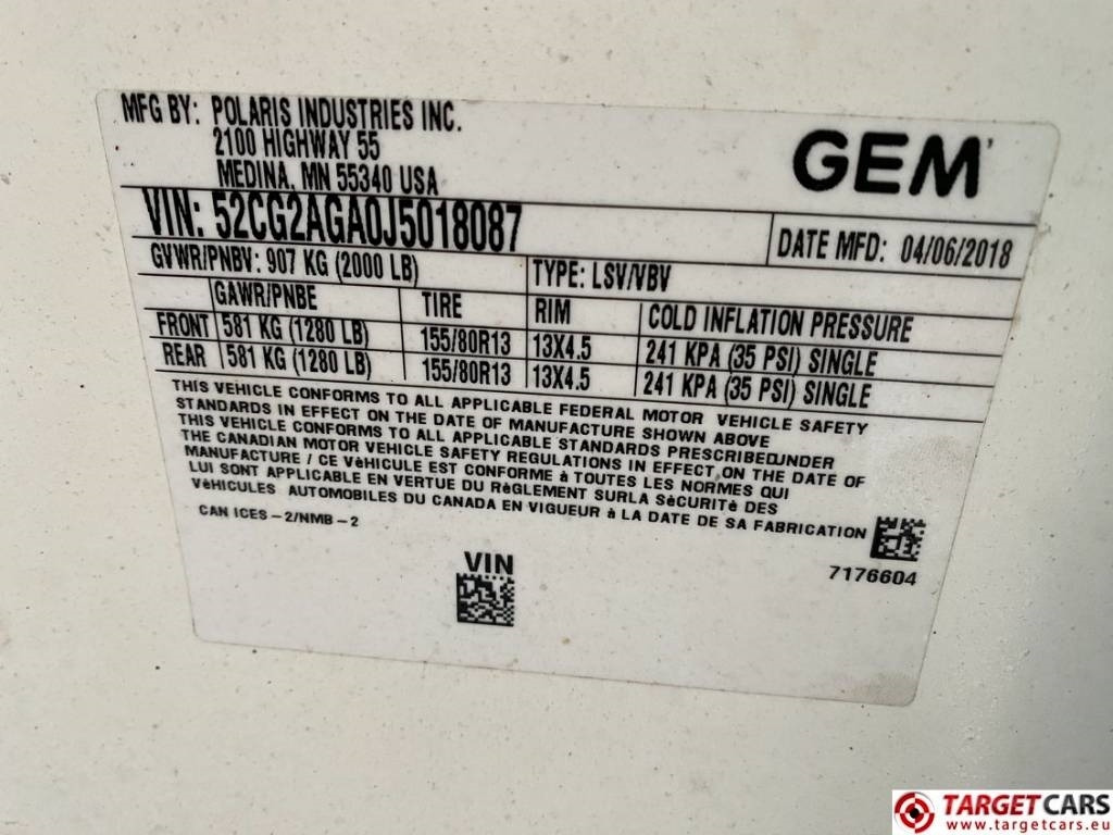 Coche Polaris Gem E2 Electric UTV Vehicle Road Registration: foto 12 Coche Polaris Gem E2 Electric UTV Vehicle Road Registration: foto 12