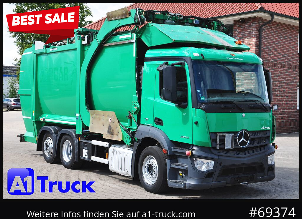 MERCEDES-BENZ Antos 2533, HS Millenium XXL37 Überkopflader, - Camión de basura: foto 1 MERCEDES-BENZ Antos 2533, HS Millenium XXL37 Überkopflader, - Camión de basura: foto 1