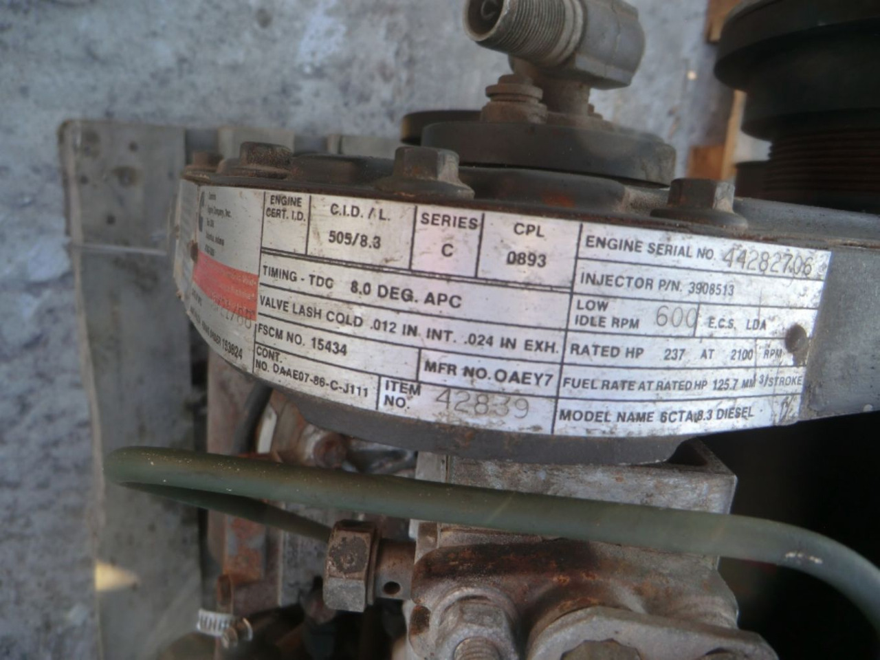 CUMMINS 6CTA8.3 LONG BLOCK REVISIONATO (ENGINE NO. 42839) - Motor para Maquinaria de construcción: foto 5 CUMMINS 6CTA8.3 LONG BLOCK REVISIONATO (ENGINE NO. 42839) - Motor para Maquinaria de construcción: foto 5