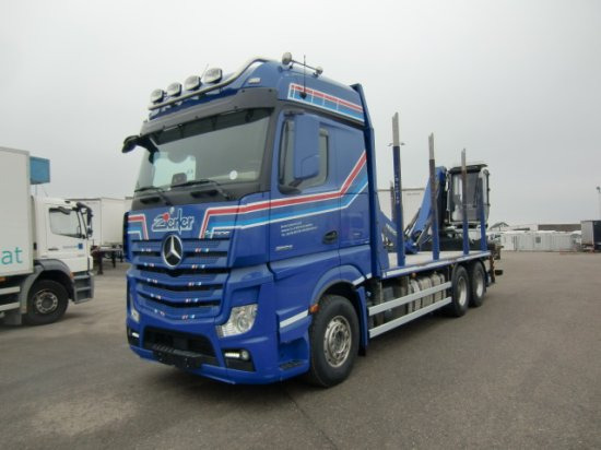 Mercedes-Benz Actros 2653 6x4 Holz Palfinger Kabinenkran - Camión forestal, Camión grúa: foto 1 Mercedes-Benz Actros 2653 6x4 Holz Palfinger Kabinenkran - Camión forestal, Camión grúa: foto 1