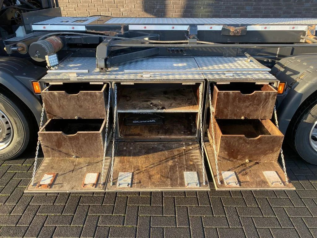 Camión multibasculante, Camión grúa Scania G500 NGS 8X2 MET 3 ZIJDIGE KABELSYSTEEM + HIAB 3: foto 25