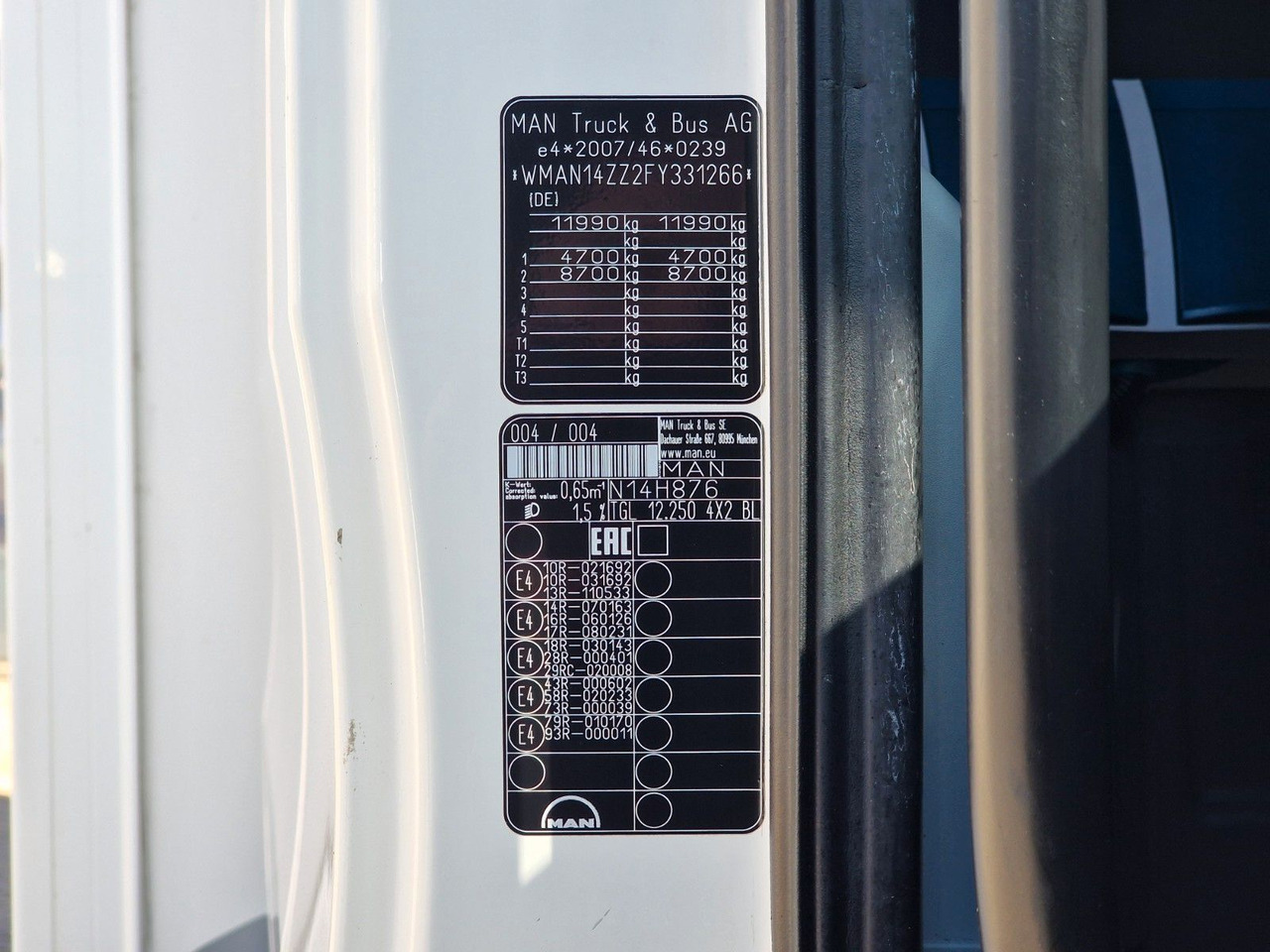 Camión frigorífico MAN TGL 12.250 4X2 BL / Ladebordwand: foto 15 Camión frigorífico MAN TGL 12.250 4X2 BL / Ladebordwand: foto 15