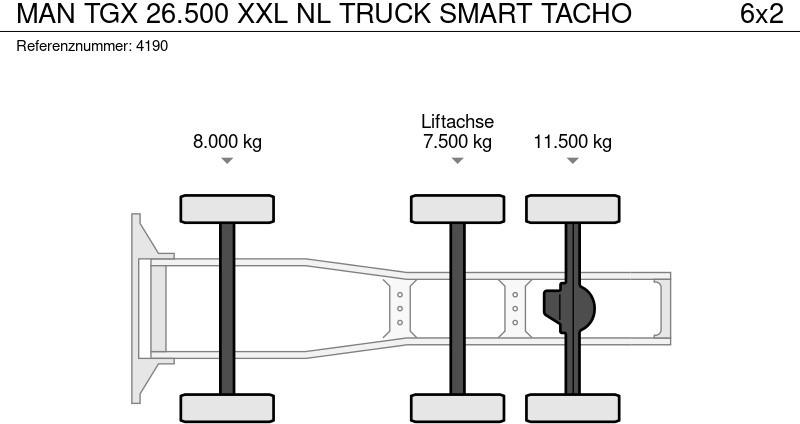 Cabeza tractora MAN TGX 26.500 XXL NL TRUCK SMART TACHO: foto 20 Cabeza tractora MAN TGX 26.500 XXL NL TRUCK SMART TACHO: foto 20