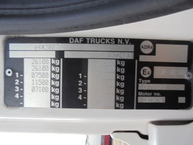 Camión grúa DAF CF 75.250 6X2 EEV NL TRUCK: foto 19 Camión grúa DAF CF 75.250 6X2 EEV NL TRUCK: foto 19