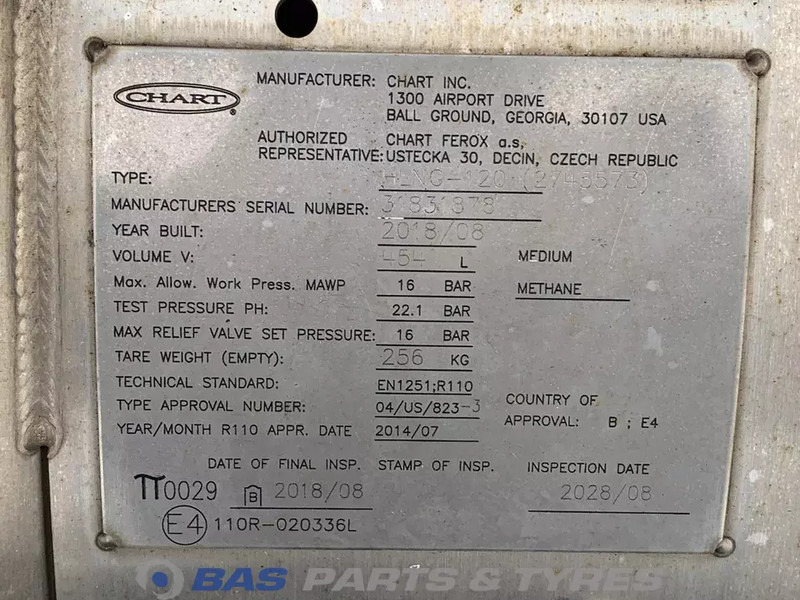 Scania LNG tank Scania 406 Liter 1776103 - Depósito de combustible para Camión: foto 5 Scania LNG tank Scania 406 Liter 1776103 - Depósito de combustible para Camión: foto 5