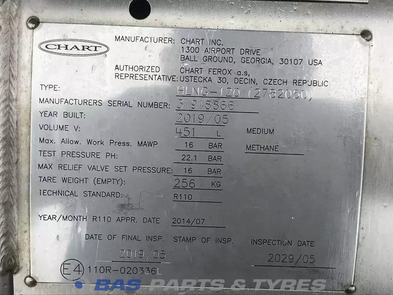 Scania LNG tank Scania 406 Liter 1776103 - Depósito de combustible para Camión: foto 5 Scania LNG tank Scania 406 Liter 1776103 - Depósito de combustible para Camión: foto 5