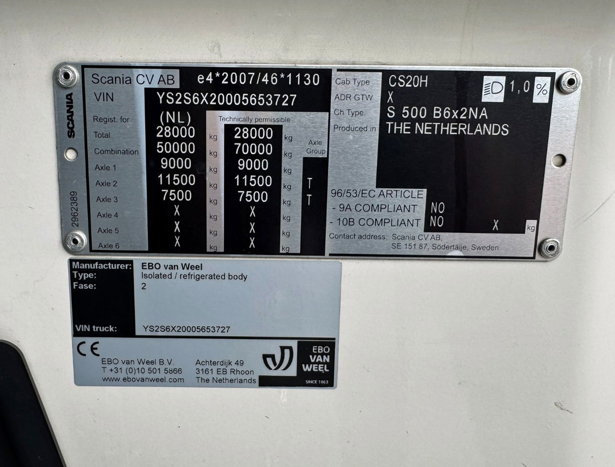 Camión frigorífico Scania S500 6X2 Retarder 50 CC Combi 2x Taillift TOP Condition Holland Truck: foto 22