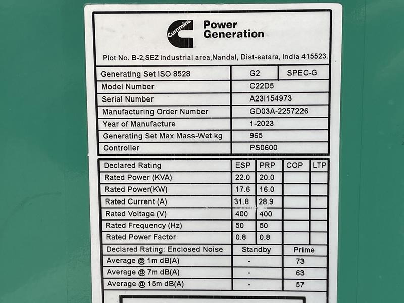 Cummins C 22 D 5 - Generador industriale: foto 4 Cummins C 22 D 5 - Generador industriale: foto 4