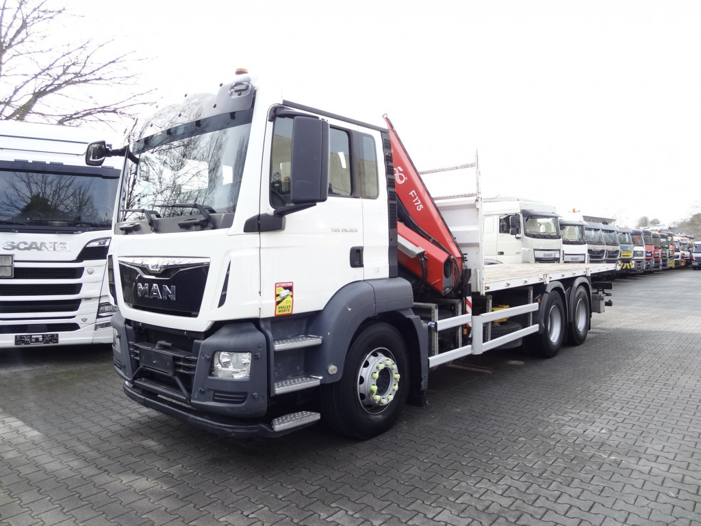 MAN TGS 26.320 6X4 BB mit Kran Fassi F175 - Camión grúa, Camión caja abierta: foto 1 MAN TGS 26.320 6X4 BB mit Kran Fassi F175 - Camión grúa, Camión caja abierta: foto 1