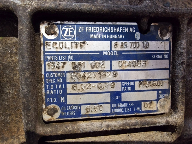 ZF Ecolite 6AS700TO Iveco Spec Gearbox - Caja de cambios: foto 2 ZF Ecolite 6AS700TO Iveco Spec Gearbox - Caja de cambios: foto 2