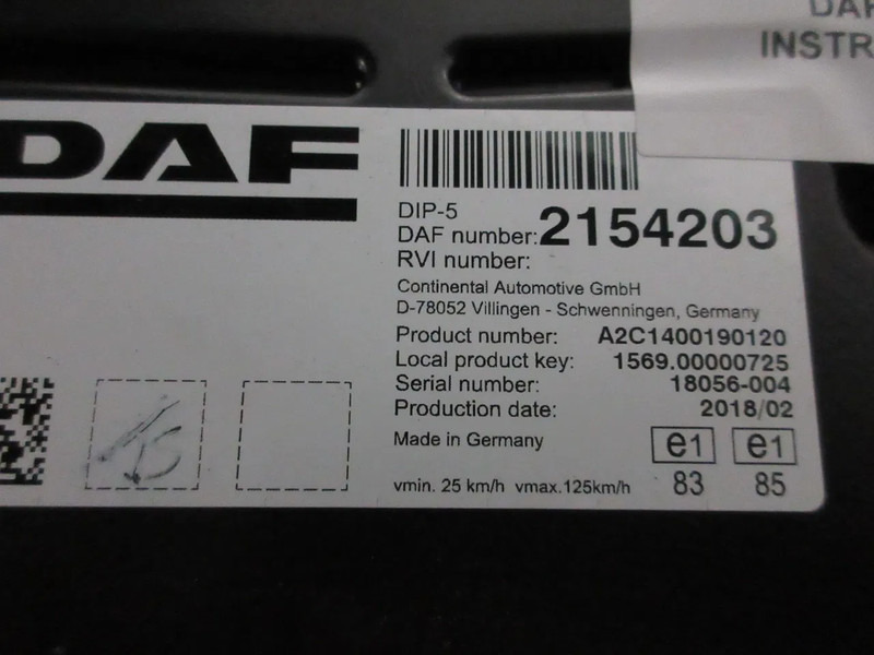 DAF 2154203 INSTRUMENTENPANEEL DAF XF 450 MODEL 2020 - Salpicadero para Camión: foto 3 DAF 2154203 INSTRUMENTENPANEEL DAF XF 450 MODEL 2020 - Salpicadero para Camión: foto 3