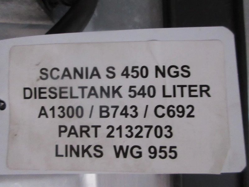 Scania 2132703 // A 1300 // B 743 // C 692 // 540 LITER SCANIA S 450 NGS MODEL 2020 - Depósito de combustible para Camión: foto 5 Scania 2132703 // A 1300 // B 743 // C 692 // 540 LITER SCANIA S 450 NGS MODEL 2020 - Depósito de combustible para Camión: foto 5