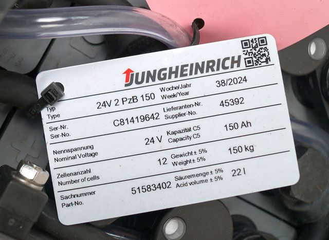 Jungheinrich unknown | Battery 24 2PZB150 year 2024 weight 150 kg sn. C81419642 - Acumulador para Equipo de manutención: foto 4 Jungheinrich unknown | Battery 24 2PZB150 year 2024 weight 150 kg sn. C81419642 - Acumulador para Equipo de manutención: foto 4