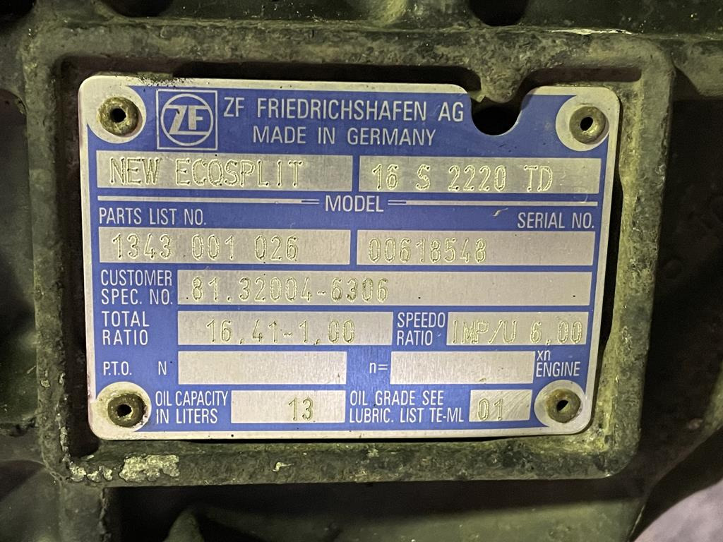 Caja de cambios para Camión MAN TGX ZF ECOSPLITE 16S 2220 TD - RATIO 16,41 - 1,00: foto 7 Caja de cambios para Camión MAN TGX ZF ECOSPLITE 16S 2220 TD - RATIO 16,41 - 1,00: foto 7
