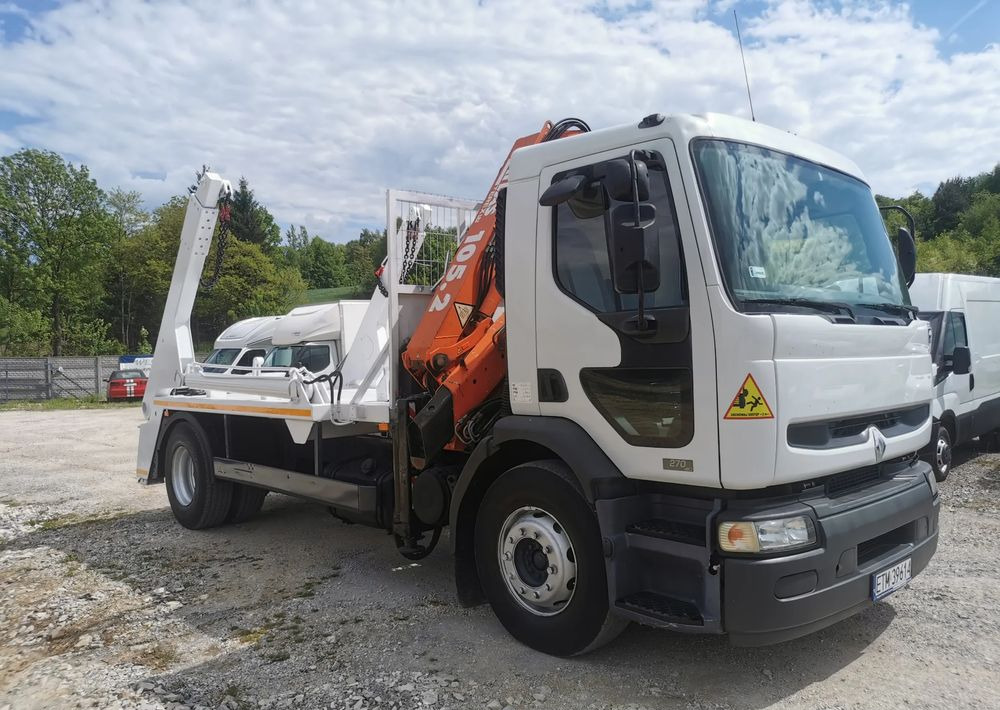 Renault Premium 270DCi + żuraw HDS Atlas 105.2 + Bramowiec MEILLER 12t Kontener - Camión portacontenedor de cadenas, Camión grúa: foto 2 Renault Premium 270DCi + żuraw HDS Atlas 105.2 + Bramowiec MEILLER 12t Kontener - Camión portacontenedor de cadenas, Camión grúa: foto 2