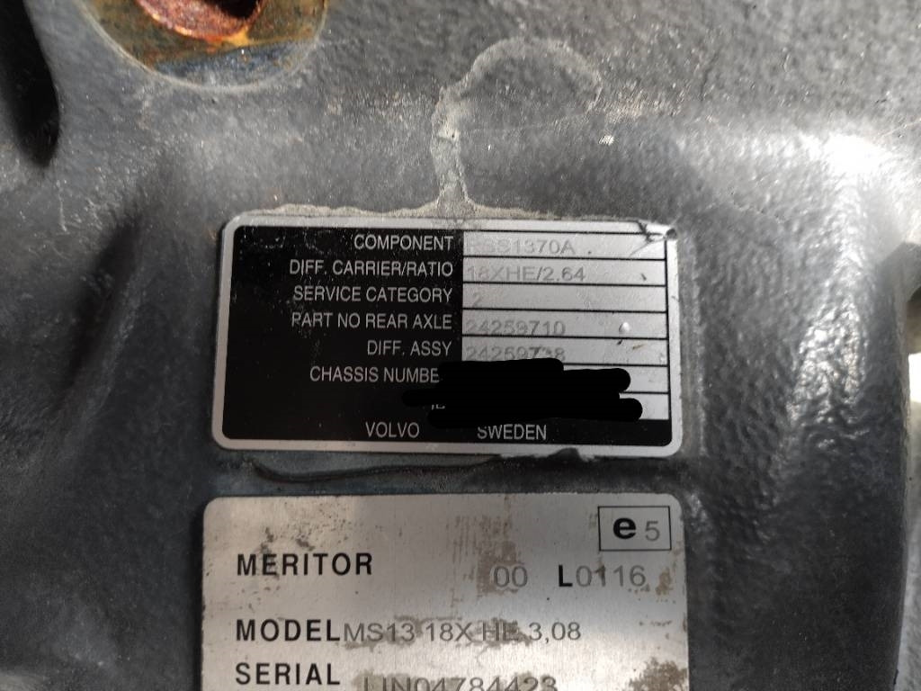 Volvo RSS1370 2,64 - Eje y piezas para Camión: foto 3 Volvo RSS1370 2,64 - Eje y piezas para Camión: foto 3