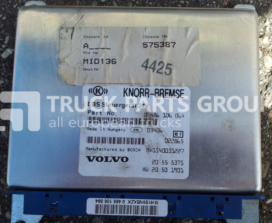 VOLVO FH12 ECU, EDC, EBS Control unit 20555375, 0486106064, 20410009, control unit - Unidad de control para Camión: foto 1 VOLVO FH12 ECU, EDC, EBS Control unit 20555375, 0486106064, 20410009, control unit - Unidad de control para Camión: foto 1