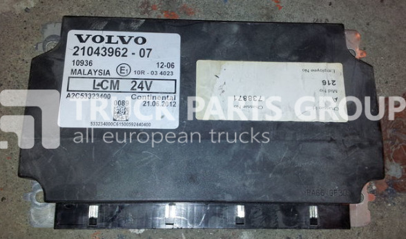 VOLVO FH13, FM13, EURO4 ,EURO5, LCM lightning control unit 21043962, 2 control unit - Unidad de control para Camión: foto 1 VOLVO FH13, FM13, EURO4 ,EURO5, LCM lightning control unit 21043962, 2 control unit - Unidad de control para Camión: foto 1
