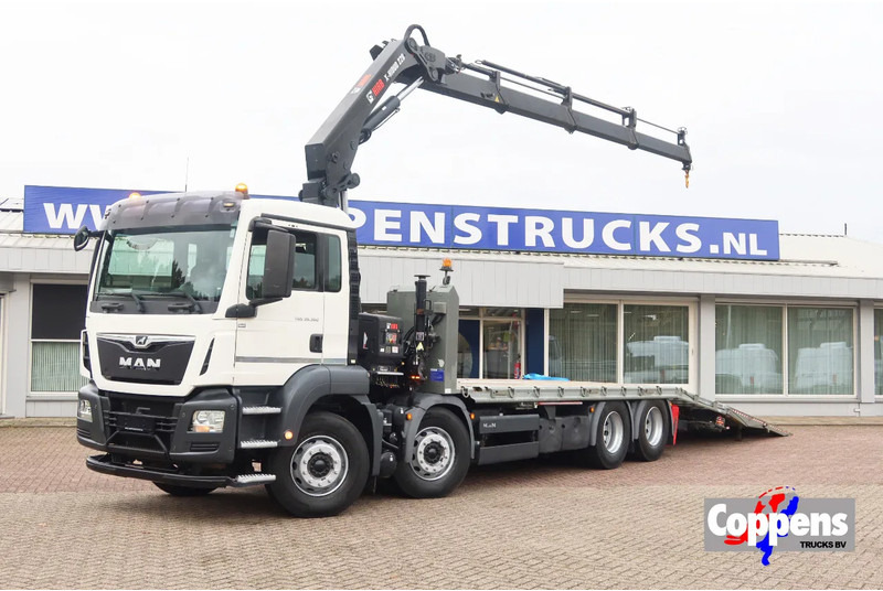 MAN TGS 35.360 Oprijwagen + HIAB 228 E3 Kraan 8x2 - Camión portavehículos: foto 1 MAN TGS 35.360 Oprijwagen + HIAB 228 E3 Kraan 8x2 - Camión portavehículos: foto 1