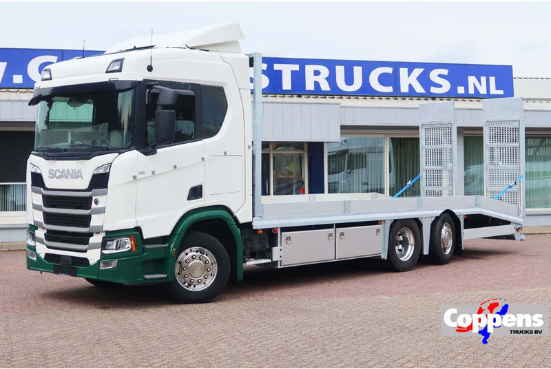 Scania R500 NGS Oprijwagen 6x2 E6 Nieuwe Laadbak met Hydraulische rijpaten - Camión portavehículos: foto 1 Scania R500 NGS Oprijwagen 6x2 E6 Nieuwe Laadbak met Hydraulische rijpaten - Camión portavehículos: foto 1