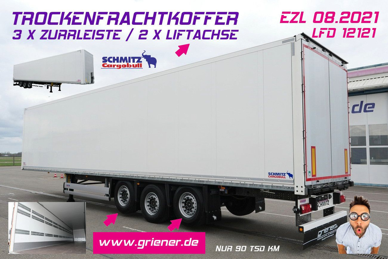 Schmitz Cargobull SKO 24/3 x ZURRLEISTE / 2 x LIFTACHSE 90 tsd km - Semirremolque caja cerrada: foto 1 Schmitz Cargobull SKO 24/3 x ZURRLEISTE / 2 x LIFTACHSE 90 tsd km - Semirremolque caja cerrada: foto 1