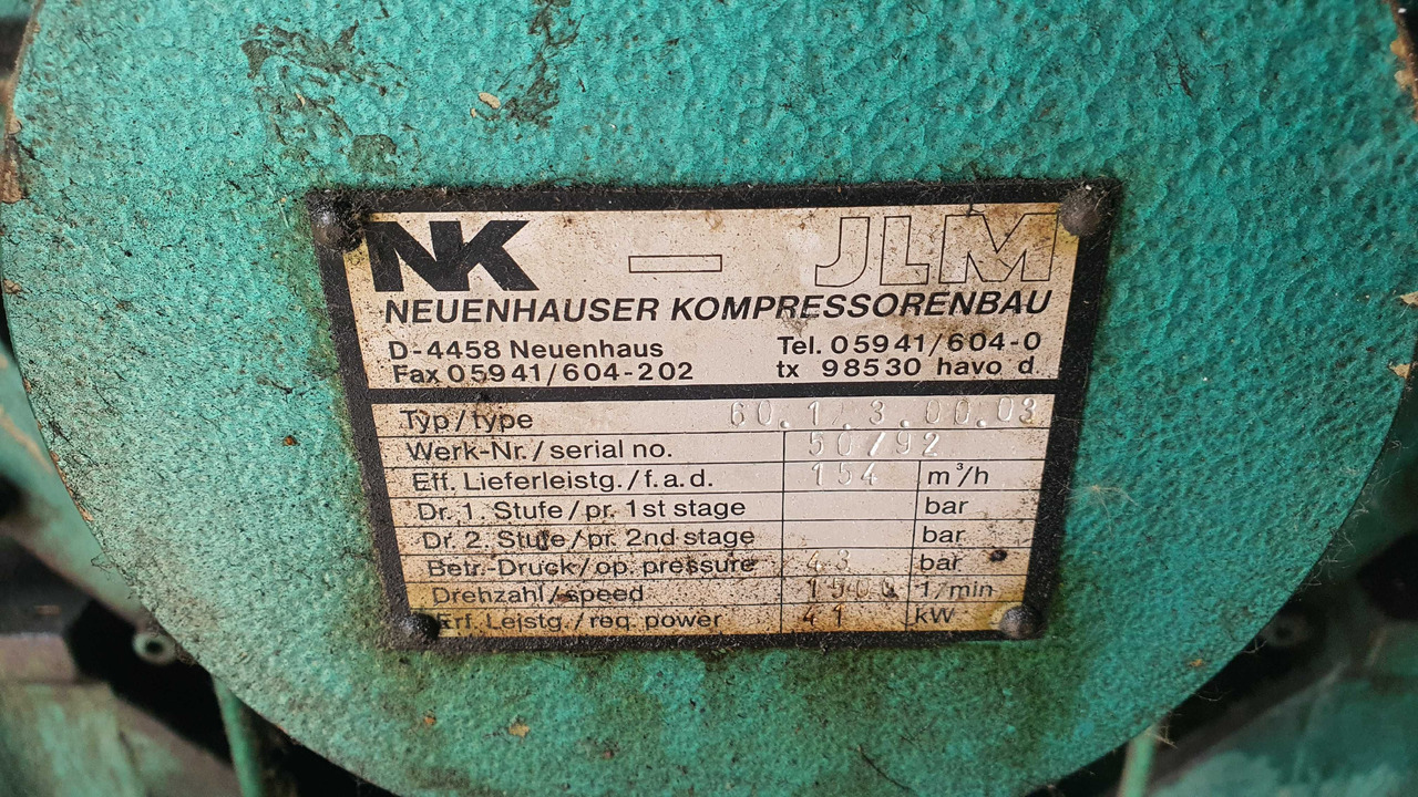 NK-JLM Neuenhauser kompresor sprężarka 43 bar  154m3/h 41kW - Compresor de aire: foto 5 NK-JLM Neuenhauser kompresor sprężarka 43 bar  154m3/h 41kW - Compresor de aire: foto 5