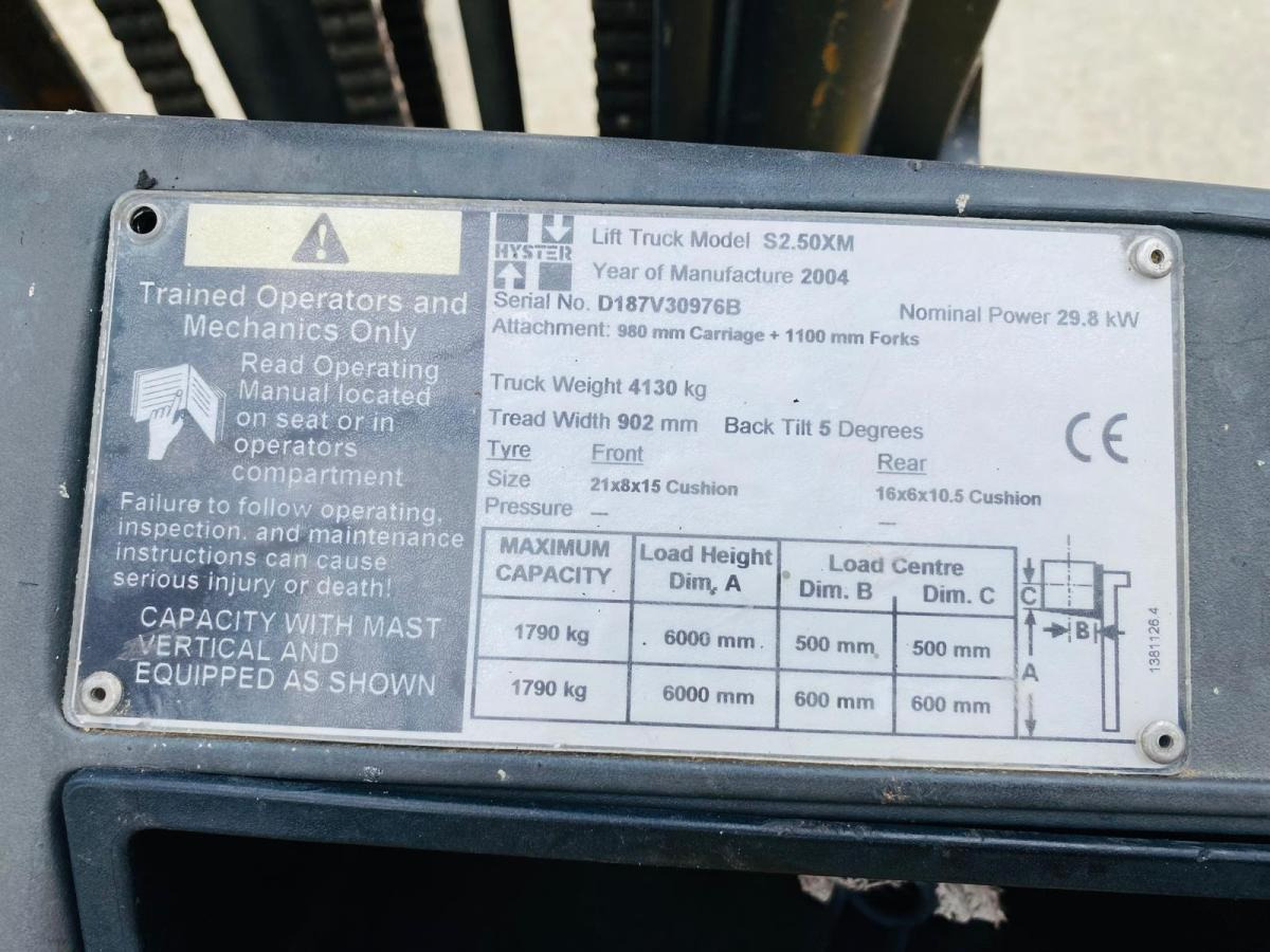 Carretilla elevadora de gas HSYTER S2.50XM Chariot élévateur 2.5T (NET DE TVA): foto 12