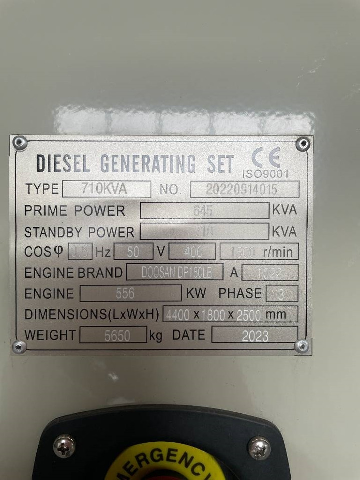 Generador industriale Doosan DP180LB - 710 kVA Surplus genset - DPX 19857-3: foto 6 Generador industriale Doosan DP180LB - 710 kVA Surplus genset - DPX 19857-3: foto 6