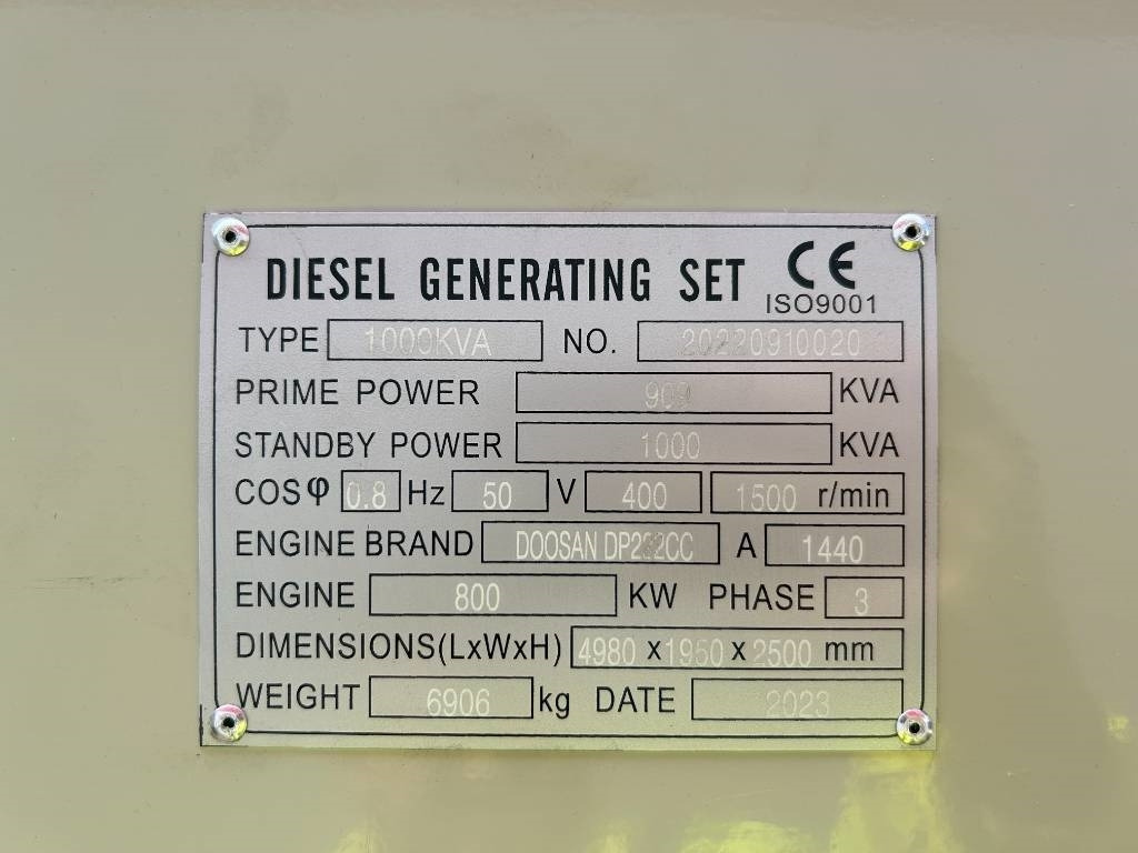 Doosan DP222CC - 1000 kVA Generator - DPX-19859 - Generador industriale: foto 4 Doosan DP222CC - 1000 kVA Generator - DPX-19859 - Generador industriale: foto 4