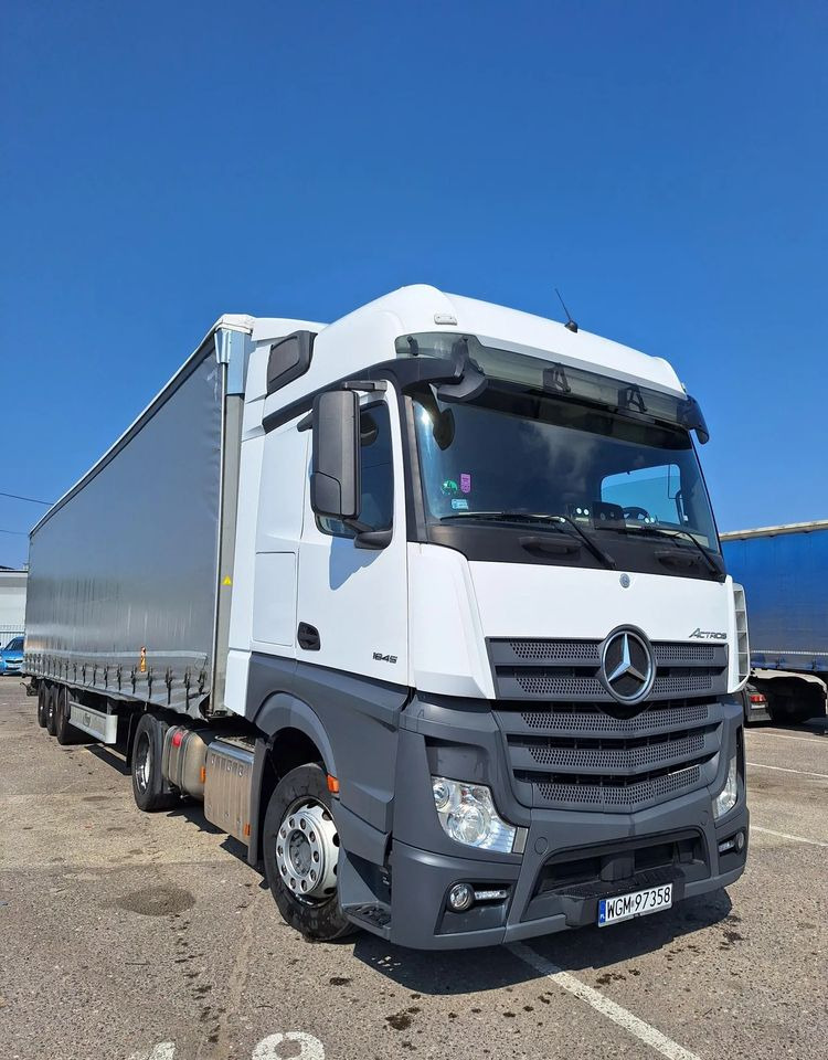 Mercedes-Benz Actros 1845 LSnRL z naczepą Fliegl - Camión lona: foto 1 Mercedes-Benz Actros 1845 LSnRL z naczepą Fliegl - Camión lona: foto 1