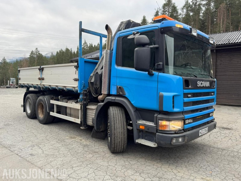 1997 Scania P124 400 kranbil med 3-veis tipp og klype - Camión grúa: foto 4 1997 Scania P124 400 kranbil med 3-veis tipp og klype - Camión grúa: foto 4