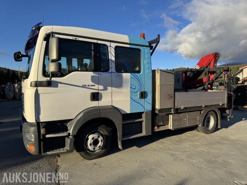 2007 MAN TGL 8.180 4X2 LINJEBIL MED KRAN OG MASSE UTSTYR - Camión caja abierta: foto 1 2007 MAN TGL 8.180 4X2 LINJEBIL MED KRAN OG MASSE UTSTYR - Camión caja abierta: foto 1