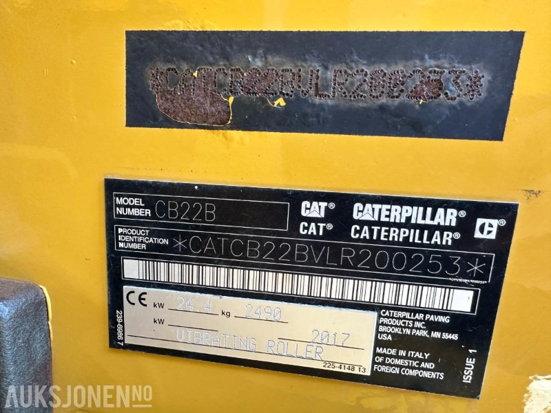 2017 CAT CB22B VIBRO VALS - 1678 Timer - Rodillo: foto 4 2017 CAT CB22B VIBRO VALS - 1678 Timer - Rodillo: foto 4
