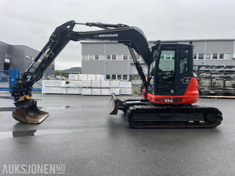 2022 Eurocomach 85SB. Engcon tilt, sentralsmøring, to skuffer, - Excavadora: foto 1 2022 Eurocomach 85SB. Engcon tilt, sentralsmøring, to skuffer, - Excavadora: foto 1