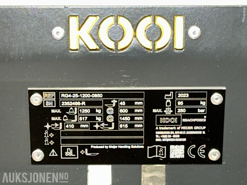 2023 2 stk KOOI Hydrauliske ReachForks – Proffe teleskopgafler - Implemento para Maquinaria de construcción: foto 5 2023 2 stk KOOI Hydrauliske ReachForks – Proffe teleskopgafler - Implemento para Maquinaria de construcción: foto 5