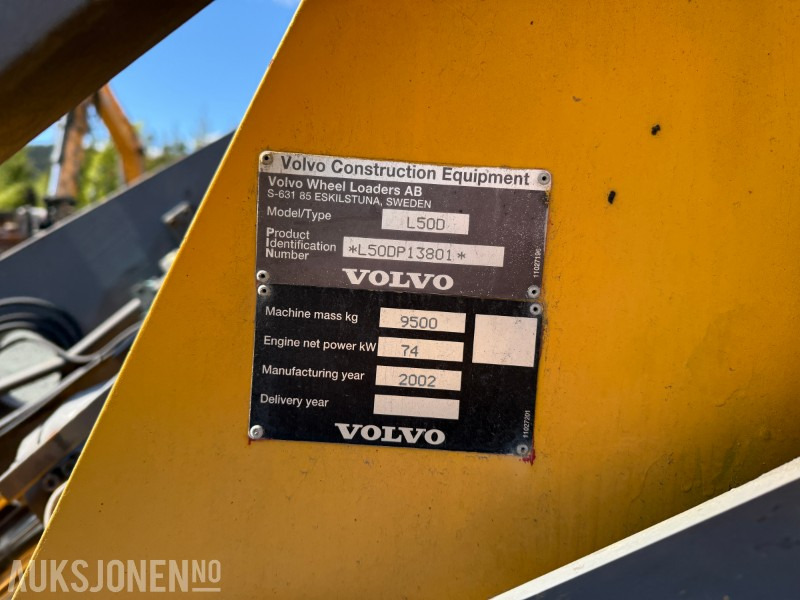 Leasing de  VOLVO L50D Hjullaster m/ pallegaffel og ny skuff VOLVO L50D Hjullaster m/ pallegaffel og ny skuff: foto 11