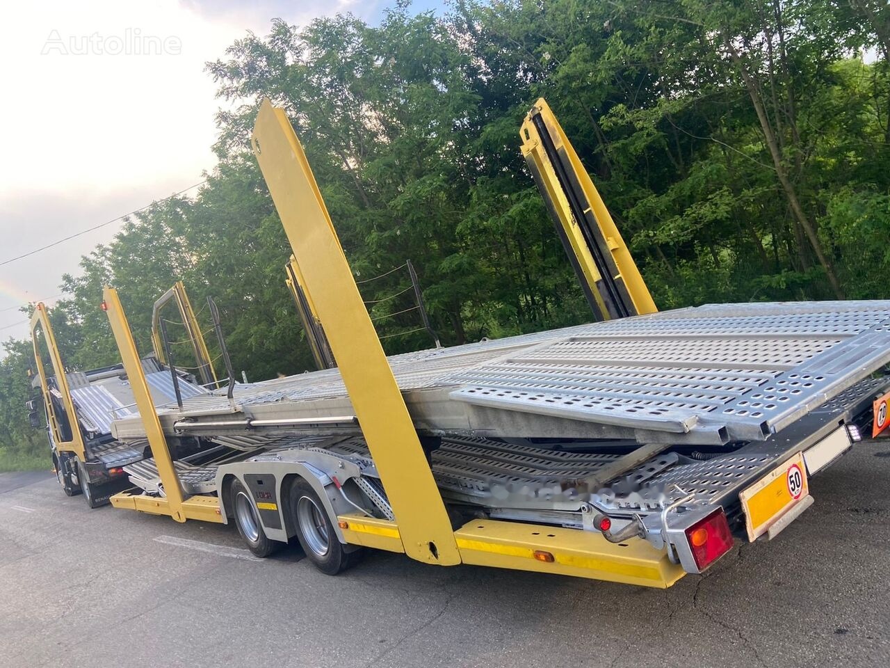 Camión portavehículos Renault Euro 6 + Lohr 9 pozitii Transportor Renault D Wide * Lohr model C2H99S: foto 9