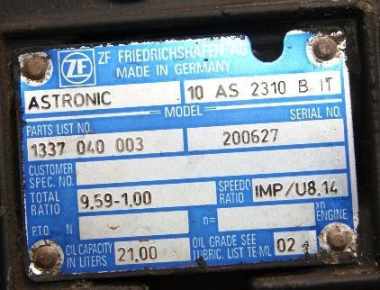 ZF 10AS2310B - Caja de cambios para Camión: foto 3 ZF 10AS2310B - Caja de cambios para Camión: foto 3
