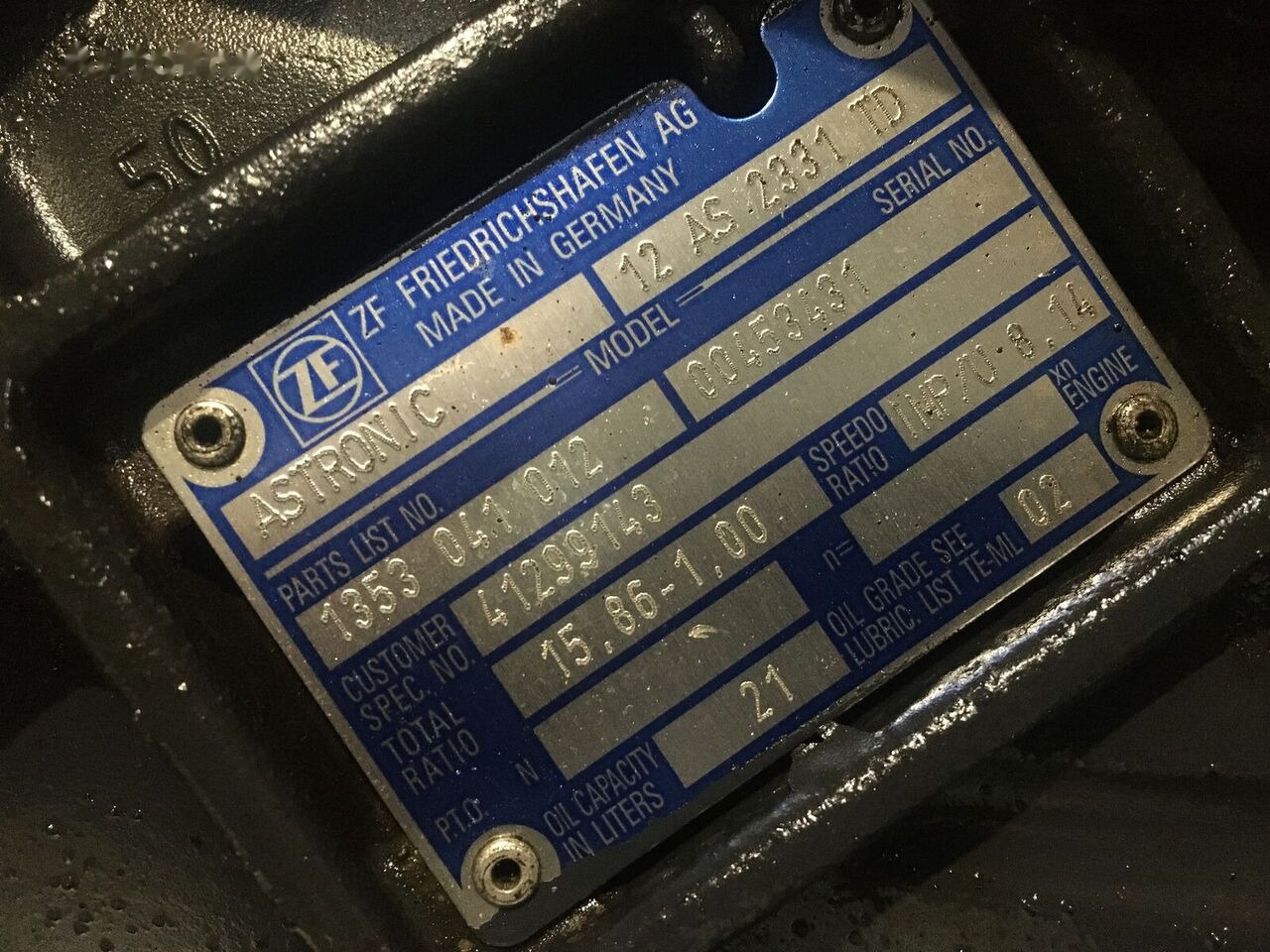 ZF 12AS 2331TD +intarder 1353041012 - Caja de cambios para Camión: foto 1 ZF 12AS 2331TD +intarder 1353041012 - Caja de cambios para Camión: foto 1