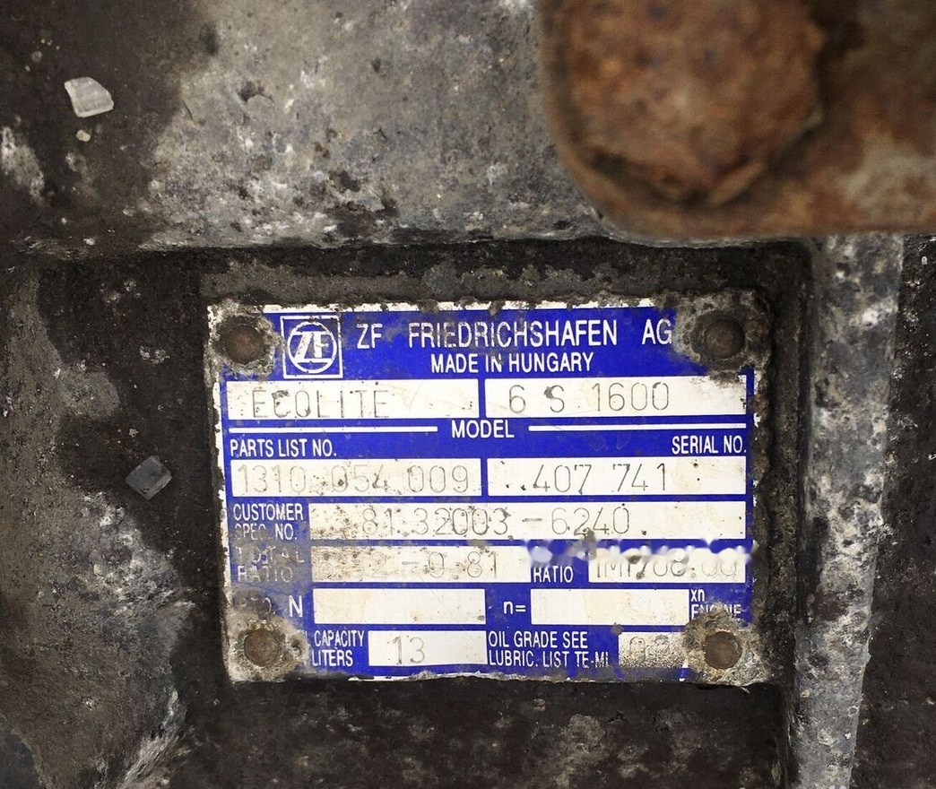ZF Ecolite 6S1600 1310054009 - Caja de cambios para Autobús: foto 1 ZF Ecolite 6S1600 1310054009 - Caja de cambios para Autobús: foto 1