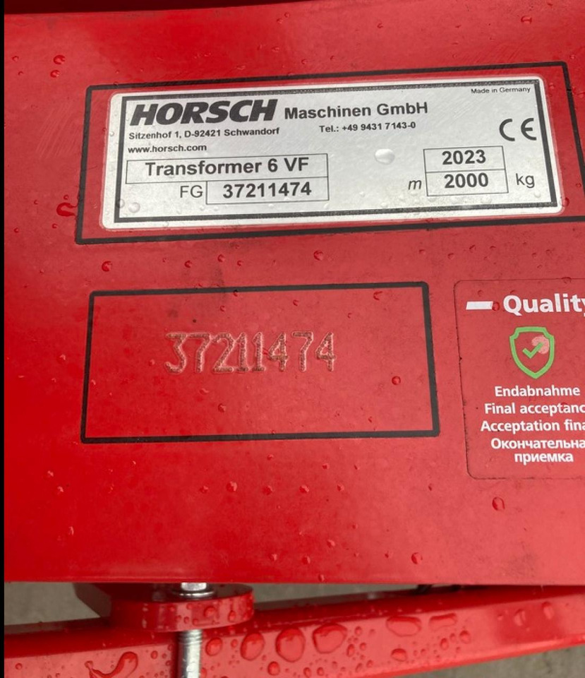 Horsch TRANSFORMER 6 VF - Equipo para trabajo del suelo: foto 4 Horsch TRANSFORMER 6 VF - Equipo para trabajo del suelo: foto 4