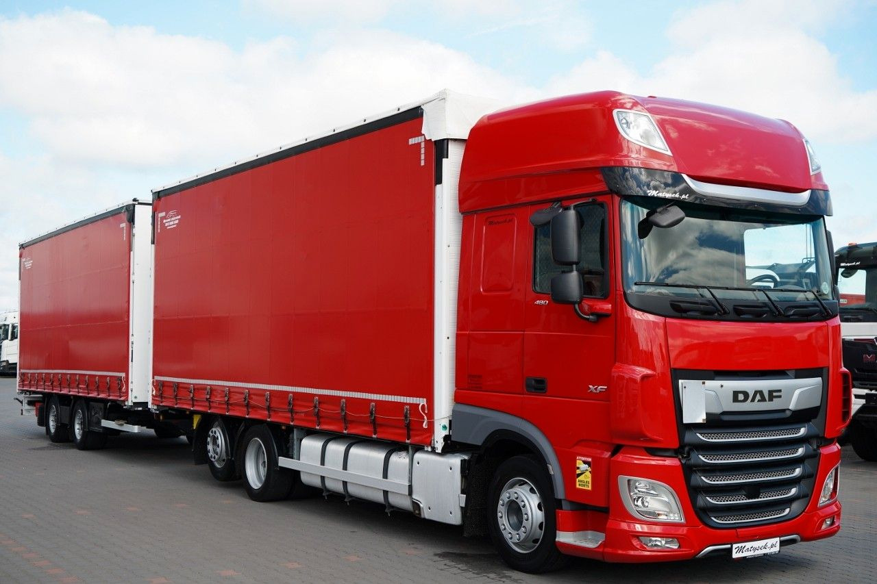 DAF XF 480 / ZESTAW TANDEM / 120 M3 / PRZEJAZDOWY / - Camión lona: foto 1 DAF XF 480 / ZESTAW TANDEM / 120 M3 / PRZEJAZDOWY / - Camión lona: foto 1