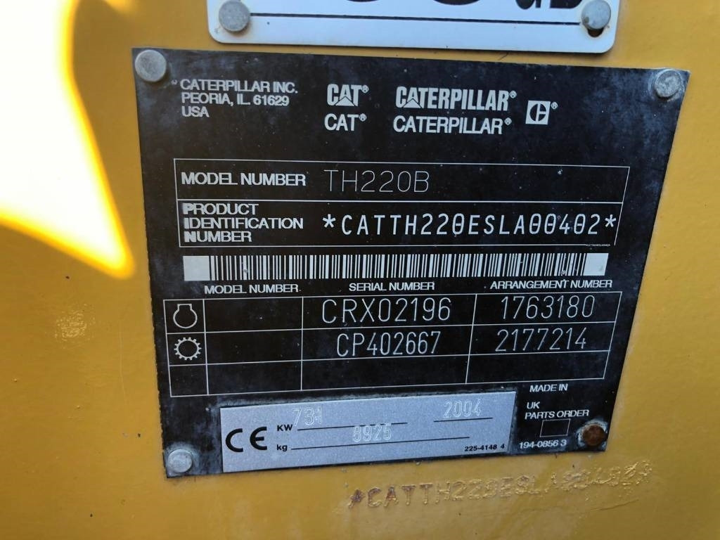 CAT TH 220 B FOR PARTS - Manipulador telescópico: foto 3 CAT TH 220 B FOR PARTS - Manipulador telescópico: foto 3