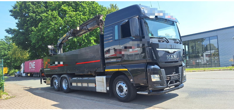 MAN TGX 26.440 6x2 LLW Pritsche mit Kran Palfinge - Camión caja abierta, Camión grúa: foto 1 MAN TGX 26.440 6x2 LLW Pritsche mit Kran Palfinge - Camión caja abierta, Camión grúa: foto 1