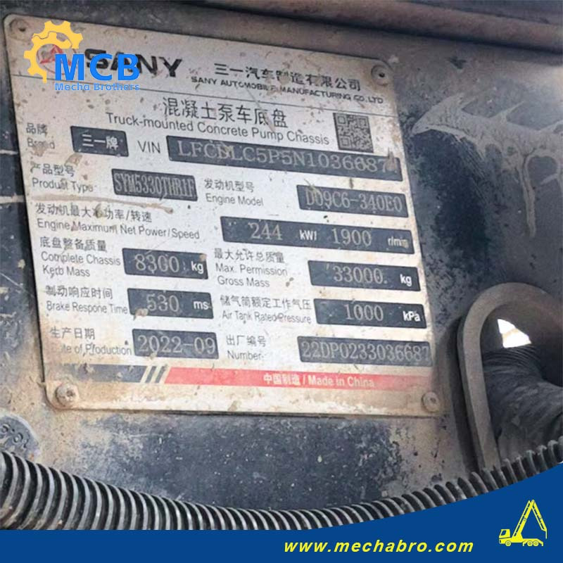 SANY SYM5330THRIF - Bomba de hormigón: foto 3 SANY SYM5330THRIF - Bomba de hormigón: foto 3