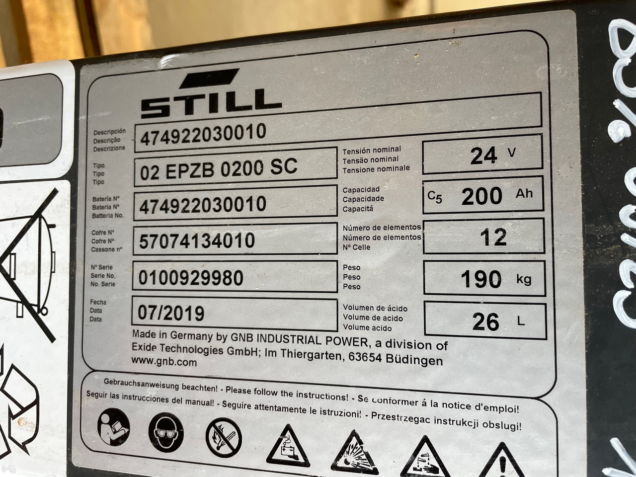 Exide 24 Volt I 2EPzB 200 - Acumulador para Equipo de manutención: foto 2 Exide 24 Volt I 2EPzB 200 - Acumulador para Equipo de manutención: foto 2