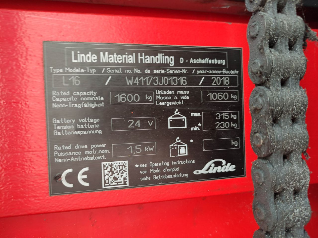 Linde L16-1173 (LACK NEU) - Apilador: foto 5 Linde L16-1173 (LACK NEU) - Apilador: foto 5