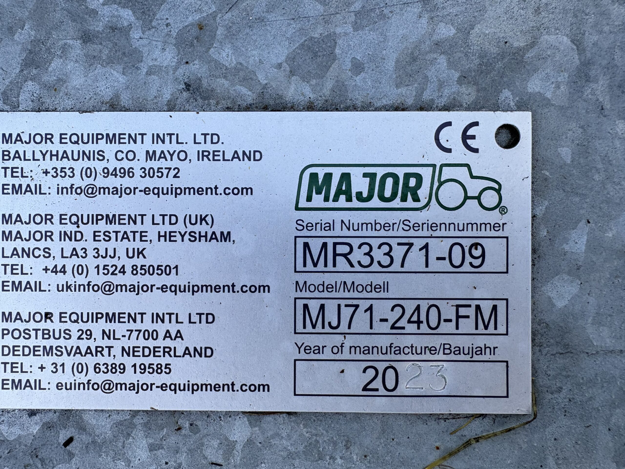 Major front Mounted Roller Mower MJ71-240F - Cortacésped: foto 4 Major front Mounted Roller Mower MJ71-240F - Cortacésped: foto 4