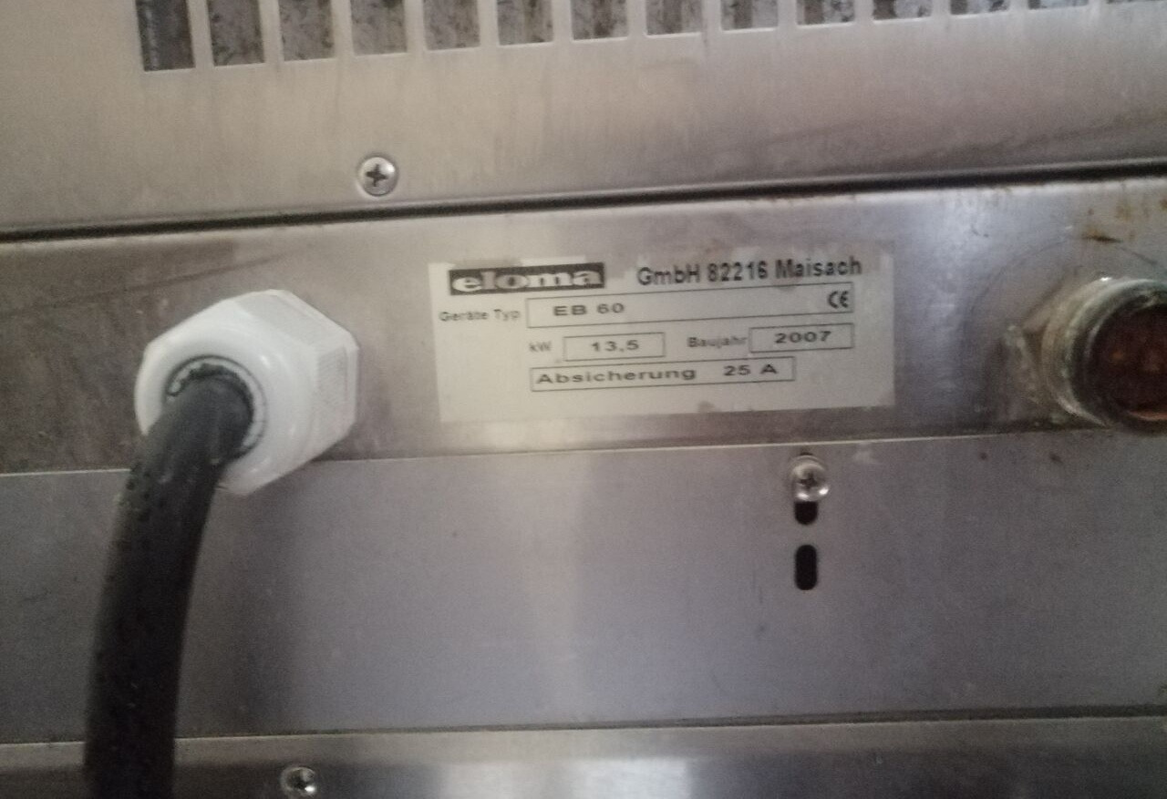 Eloma Bakmaster EBC160+EB60 - Maquinaria de panadería: foto 5 Eloma Bakmaster EBC160+EB60 - Maquinaria de panadería: foto 5